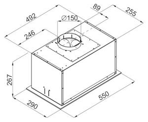 Okap VDB Nova-Box Glass 60 H2H Czarny 640m3/h 62db klasa A