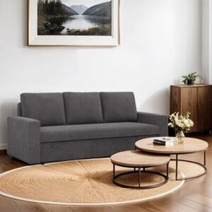 Kanapa 3 osobowa, BLOM, sztruks, 220x92x92 cm, ciemny szary | TYLETEGOTU