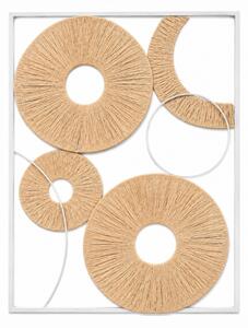 Dekoracja ścienna CIRCLES metalowa 48x68 cm, biała / beżowa