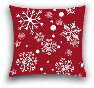 Poszewka na poduszkę z mikrofibry SNOWFALL 45x45 cm, czerwona