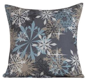 Poszewka na poduszkę z mikrofibry SNOWFLAKE 45x45 cm, niebieskoszara