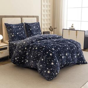 Pościel z mikropluszu STARLIGHT ciemnoniebieska Rozmiar pościeli: 70 x 90 cm | 140 x 220 cm