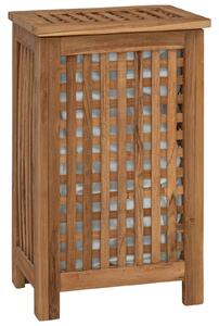 Kosz na pranie naturalny 35 x 25 x 60 cm Lite drewno teakowe