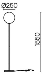 Lampa podłogowa mosiężna, biała kula Ring Maytoni MOD013FL-01BS