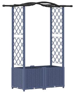 Podniesione łóżko z kratką i dachem Szary 125 x 40 x 138 cm PP
