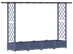 Podniesione łóżko z kratką i dachem Szary 203 x 40 x 123 cm PP
