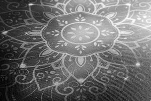 Obraz Mandala z galaktycznym tłem w wersji czarno-białej