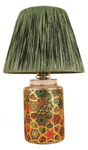 Zielona lampa stołowa z kloszem plecionki papierowej (wysokość 38 cm) Alev – Opviq lights