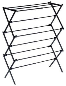 Suszarka na pranie metalowa czarna pionowa rozsuwana 47-78x94 cm