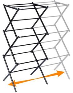 Suszarka na pranie metalowa czarna pionowa rozsuwana 47-78x94 cm