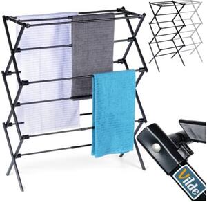 Suszarka na pranie metalowa czarna pionowa rozsuwana 47-78x94 cm