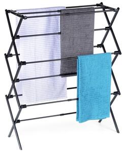 Suszarka na pranie metalowa czarna pionowa rozsuwana 47-78x94 cm