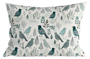 Poszewka na poduszkę z polibawełny LEAFBIRD POLY 50x70 cm, biało-zielona