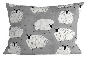 Poszewka na poduszkę z polibawełny SHEEP POLY 70x90 cm, szara