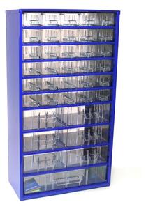 Metalowa szafka z szufladami, 37 szuflad, niebieski