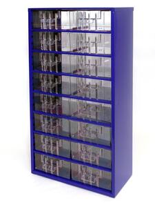 Metalowa szafka z szufladami, 16 szuflad, niebieski