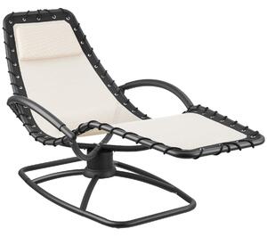 Tectake leżak ogrodowy toulon, ergonomiczny, funkcja kołysania - beżowy