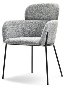 Designerskie krzesło biagio szare melanżowe z podłokietnikami do jadalni