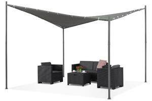 Antracytowa pergola tarasowa Majorka 3,5 x 3,5m Garden Point