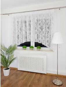 Firana devorÃ© w kwiaty 400x150 cm - Åuk, wypalany wzÃ³r, taÅma marszczÄ ca