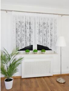 Firana devorÃ© w kwiaty 400x150 cm - Åuk, wypalany wzÃ³r, taÅma marszczÄ ca