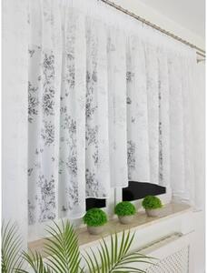 Firana devorÃ© w kwiaty 400x150 cm - Åuk, wypalany wzÃ³r, taÅma marszczÄ ca