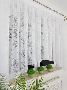 Firana devorÃ© w kwiaty 300x150 cm - Åuk, wypalany wzÃ³r, taÅma marszczÄ ca