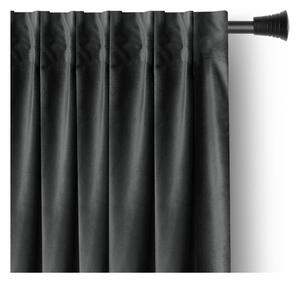 Szara aksamitna zasłona częściowo zaciemniająca (dimout) 140x270 cm – Restilo