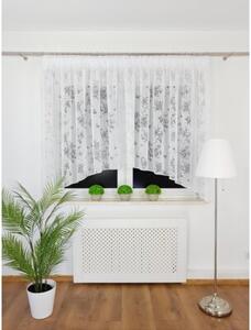Firana devorÃ© w kwiaty 300x150 cm - Åuk, wypalany wzÃ³r, taÅma marszczÄ ca