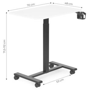 Mobilne biurko regulowane 70x48 cm stolik pod laptopa regulacja wysokoÅci 71,5-112 cm ModernHome