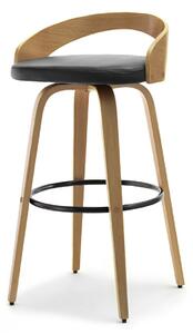Eleganckie krzesło barowe z obrotowym siedziskiem drewniane nr 38 dąb czarny