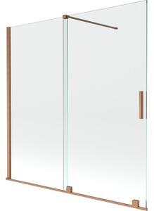 Mexen Velar parawan nawannowy 2-skrzydłowy rozsuwany 160 x 150 cm, transparent, miedź szczotkowana - 896-160-000-01-65