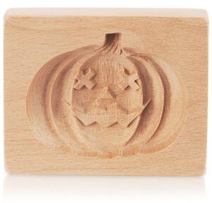 Foremka do ciastek drewniana Halloween dynia 10x8 cm