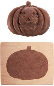 Foremka do ciastek drewniana Halloween dynia 10x8 cm