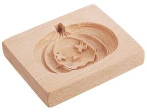 Foremka do ciastek drewniana Halloween dynia 10x8 cm