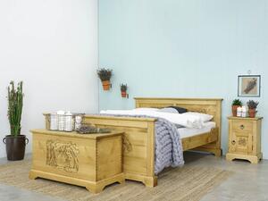 Łóżko drewniane rzeźbione Jagna 140x200