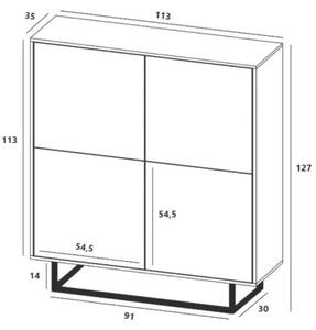 Komoda NILA 4D 113 dÄ b wotan/grafit mat
