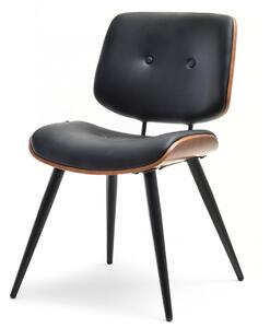 Designerskie krzesło z giętego drewna do loftu styl vintage gizmo czarny-orzech