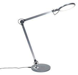 Designerska lampa stołowa szara z diodą LED i bezprzewodową ładowarką - Don Oswietlenie wewnetrzne