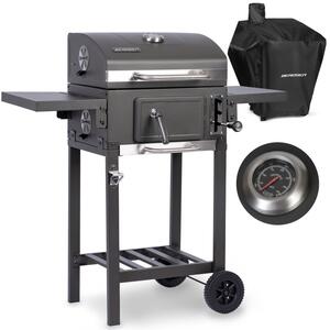 Grill węglowy ogrodowy Berdsen BD-892 żeliwny ruszt z pokrywą termometr + pokrowiec
