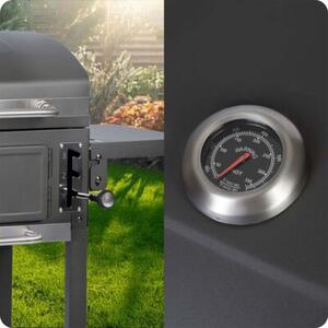 Grill węglowy ogrodowy Berdsen BD-892 żeliwny ruszt z pokrywą termometr + pokrowiec