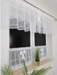 Firana do kuchni etamina z gipiurÄ komplet 3-elementowy 300x60 + 2x130x50 cm