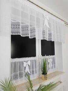 Firana do kuchni etamina z gipiurÄ komplet 3-elementowy 300x60 + 2x130x50 cm