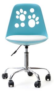 Fotel biurowy dziecięcy obrotowy krzesło do biurka dla dziecka foot niebiesko-białe