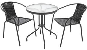 Zestaw mebli ogrodowych PATIO Bistro Antracytowo-czarny