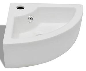 Biała narożna umywalka ceramiczna L7-C22