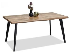 Drewniany stół do jadalni malawi orzech na metalowych nogach