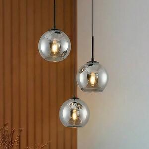 Lampa wisząca Jurian Lindby, możliwość ściemniania, aluminiowy / szary / cynkowy, salon / jadalnia, szkło, nowoczesny