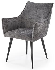 Popielate tapicerowane krzesło skandynawskie - Sabio