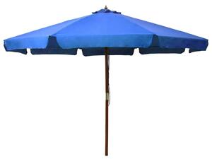 Lazurowy ogrodowy parasol z drewnianym słupkiem M3-Z70